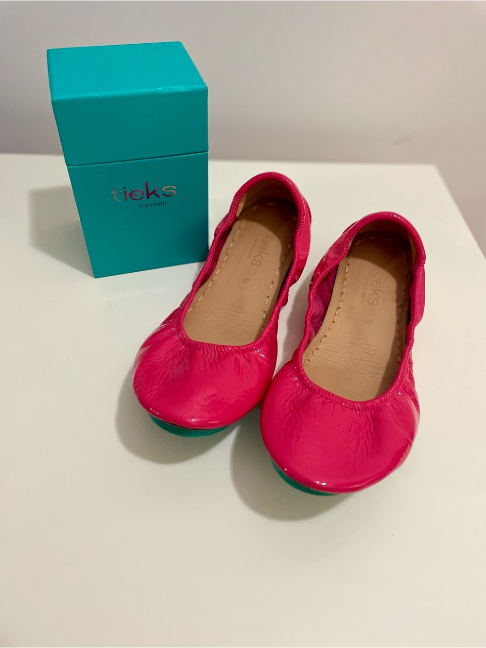 Tieks Razzleberry Patent Italian Leather Ballet Flat, Size 9